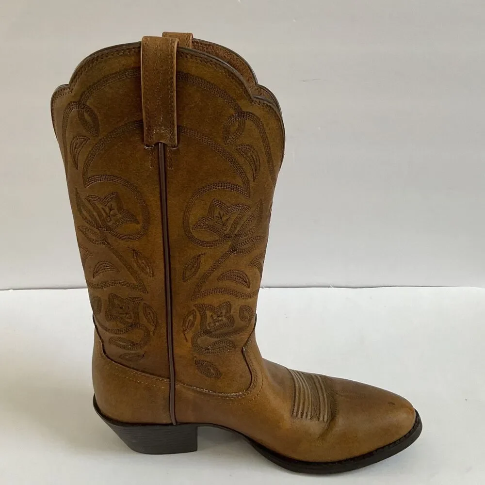 ARIAT Heritage R Toe Western Boots Sz 7.5B Copper Brown 10035999 Cowgirl - Picture 3 of 12